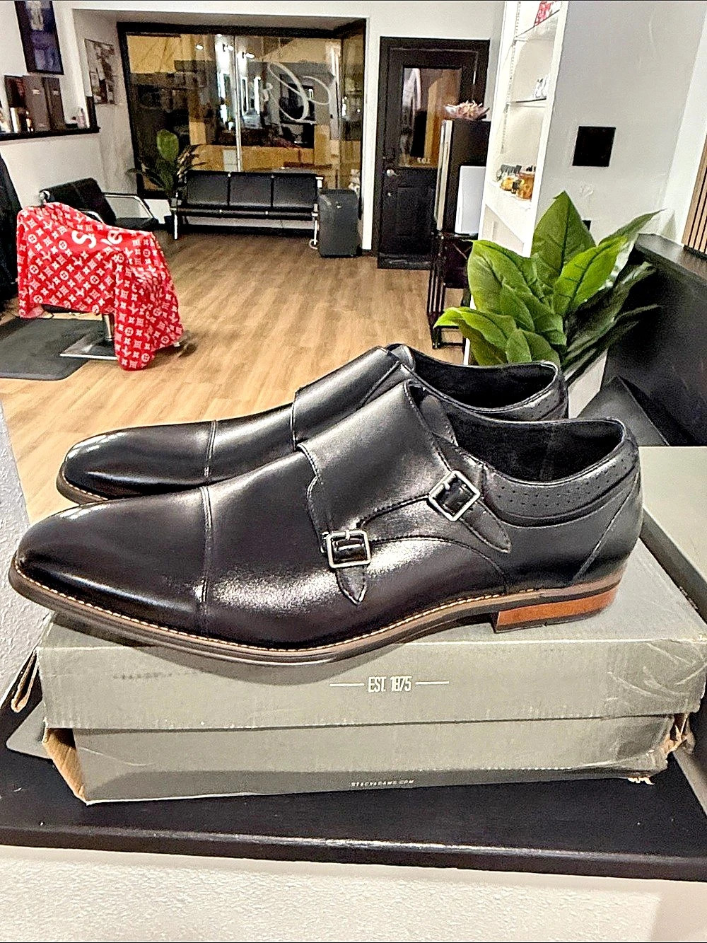 Stacy Adams Bayne Cap Toe Double Monk Strap US 15 D